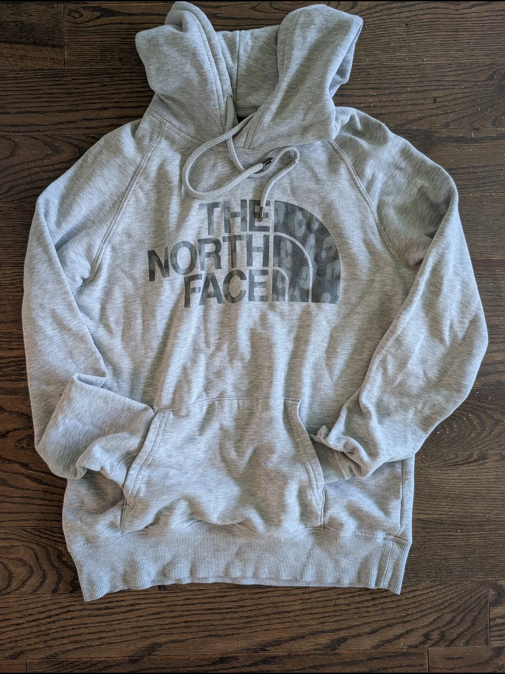 The North Face Light Gray Pullover Hoodie with Logo